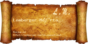 Lemberger Márta névjegykártya